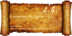 Lazarovits Géza névjegykártya